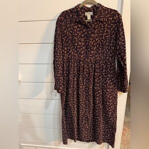 L.L. Bean Vintage Purple Floral Corduroy Maxi Dress
Size 10P